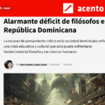 Alarmante déficit de filósofos en República Dominicana